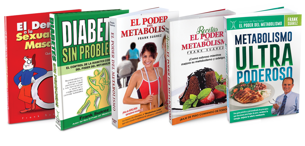 Libros Digitalstore - Combo Frank Suarez - 4 Libros . . . Incluye: Diabetes  sin problemas Metabolismo ultra poderoso Recetas del poder del metabolismo  El poder del metabolismo. . . Biografia: El