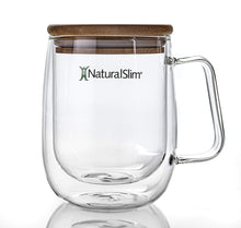 Cargar imagen en el visor de la galería, Taza para bebidas frías o calientes de NaturalSlim® | Double Wall Glass Mug