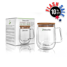 Cargar imagen en el visor de la galería, Taza para bebidas frías o calientes de NaturalSlim® | Double Wall Glass Mug