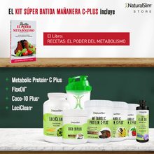 Cargar imagen en el visor de la galería, Kit Súper Batida Mañanera - C Plus - 3 Frascos de Batida, FlaxOil, Coco-10 Plus, LeciClean, Libro de Recetas + Shaker de Regalo | Envío GRATIS