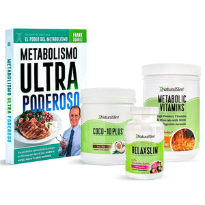 Kit Energía Abundante  | Envío GRATIS - Metabolic Vitamins, RelaxSlim, Coco 10-Plus y Libro de Frank Suárez