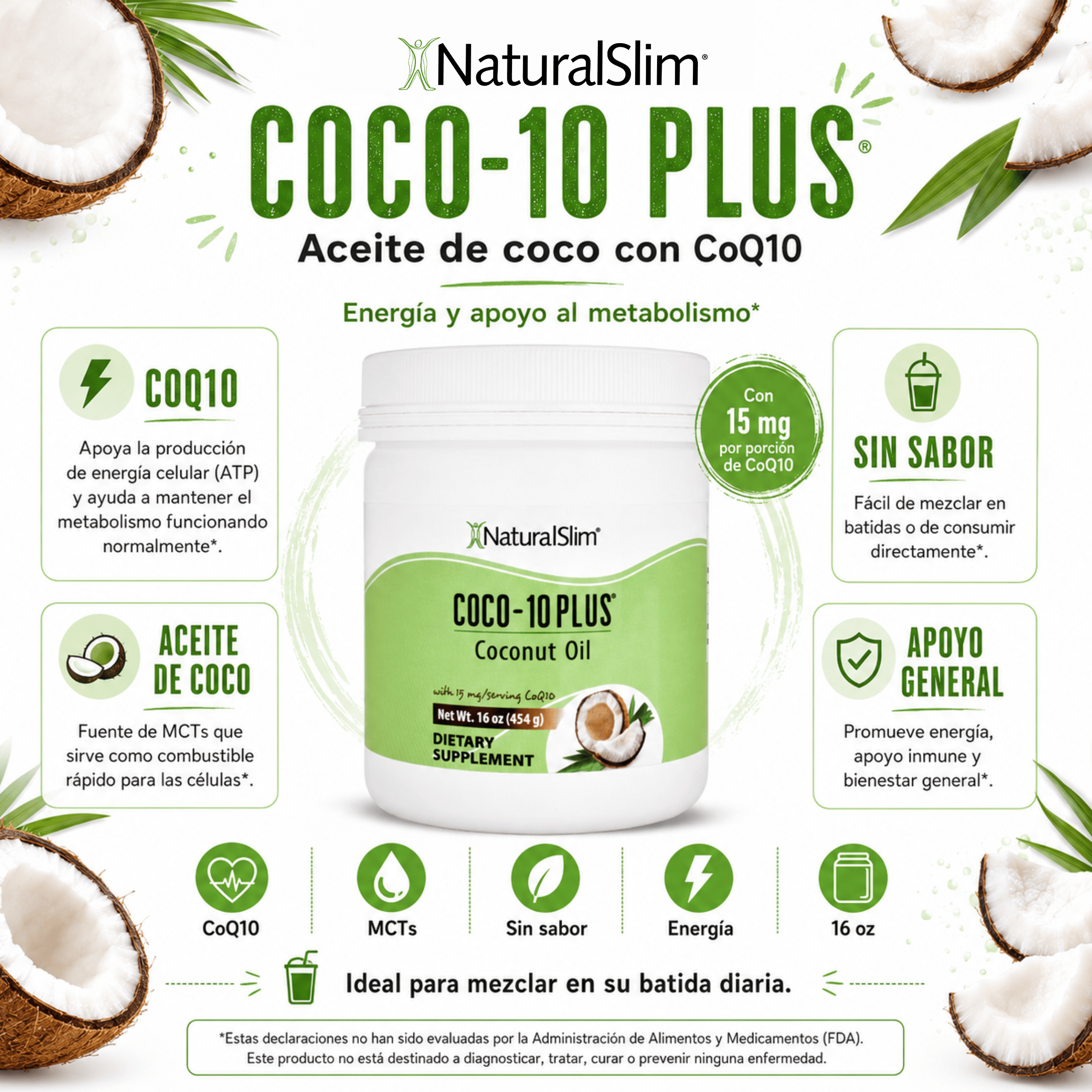 Coco-10 Plus® | Aceite de Coco con CoQ10 El-poder-del-metabolismo-frank-suarez adelgazar naturalmente metabolismotv unimetab candiseptic kit de candida mejorar el metabolismo y la salud