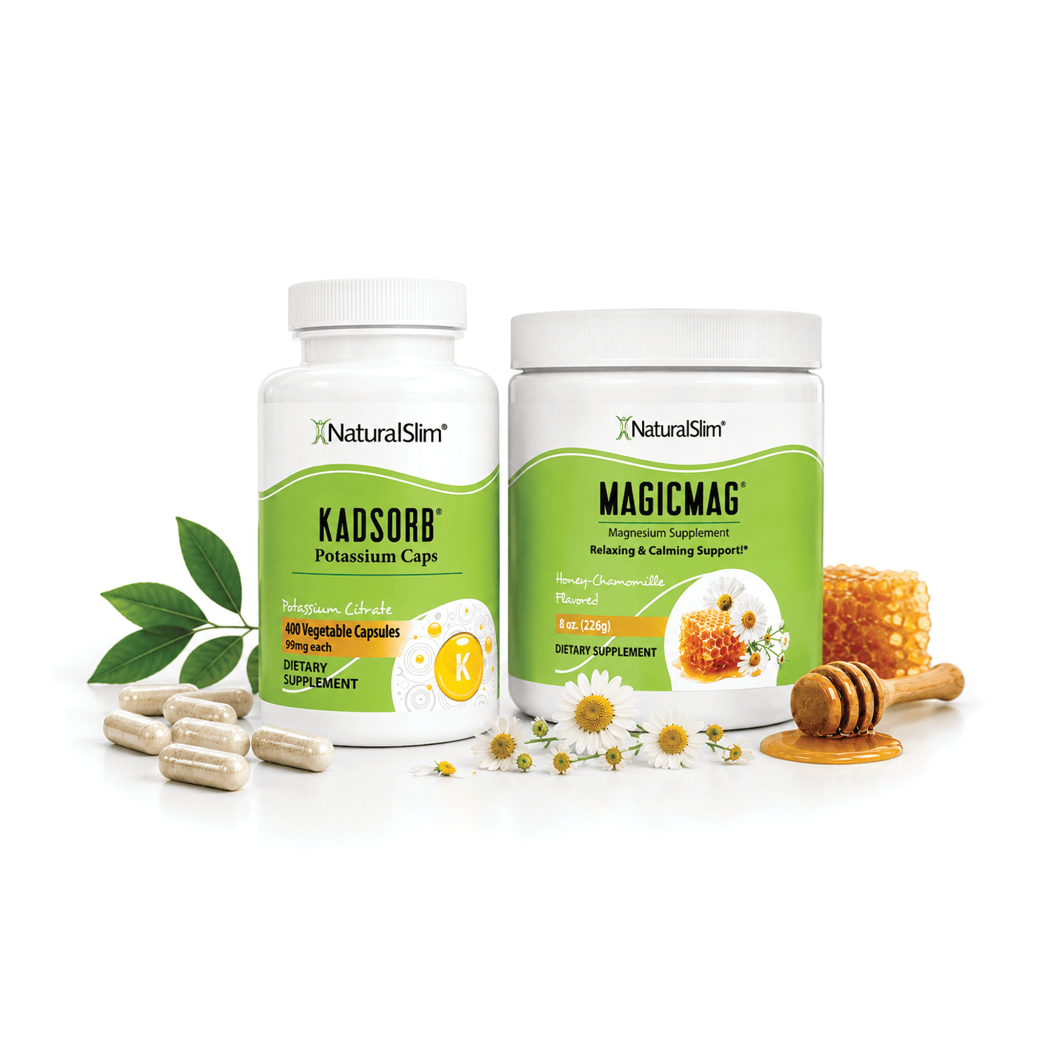 (1) MagicMag; (1) Kadsorb / Manzanilla-Miel Dúo Dinámico (MagicMag® & Kadsorb®) | Magnesio y Potasio El-poder-del-metabolismo-frank-suarez adelgazar naturalmente metabolismotv unimetab candiseptic kit de candida mejorar el metabolismo y la salud