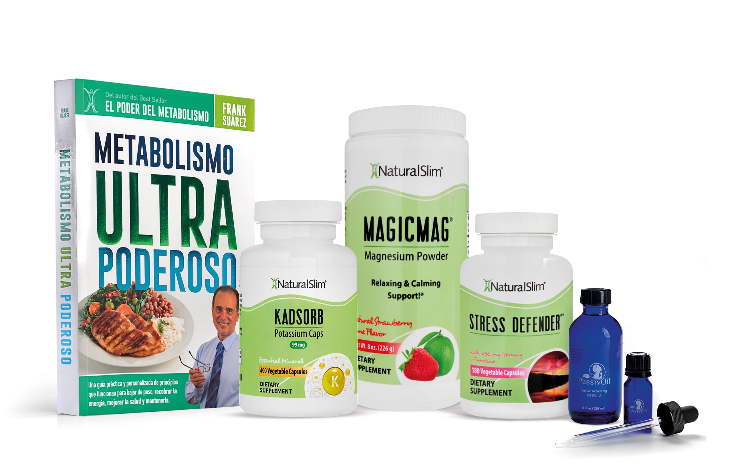 Kit+Libro Kit Relax Anti-Estrés | Envío GRATIS - MagicMag, Kadsorb, Stress Defender, PassivOil y Libro de Frank Suárez El-poder-del-metabolismo-frank-suarez adelgazar naturalmente metabolismotv unimetab candiseptic kit de candida mejorar el metabolismo y la salud