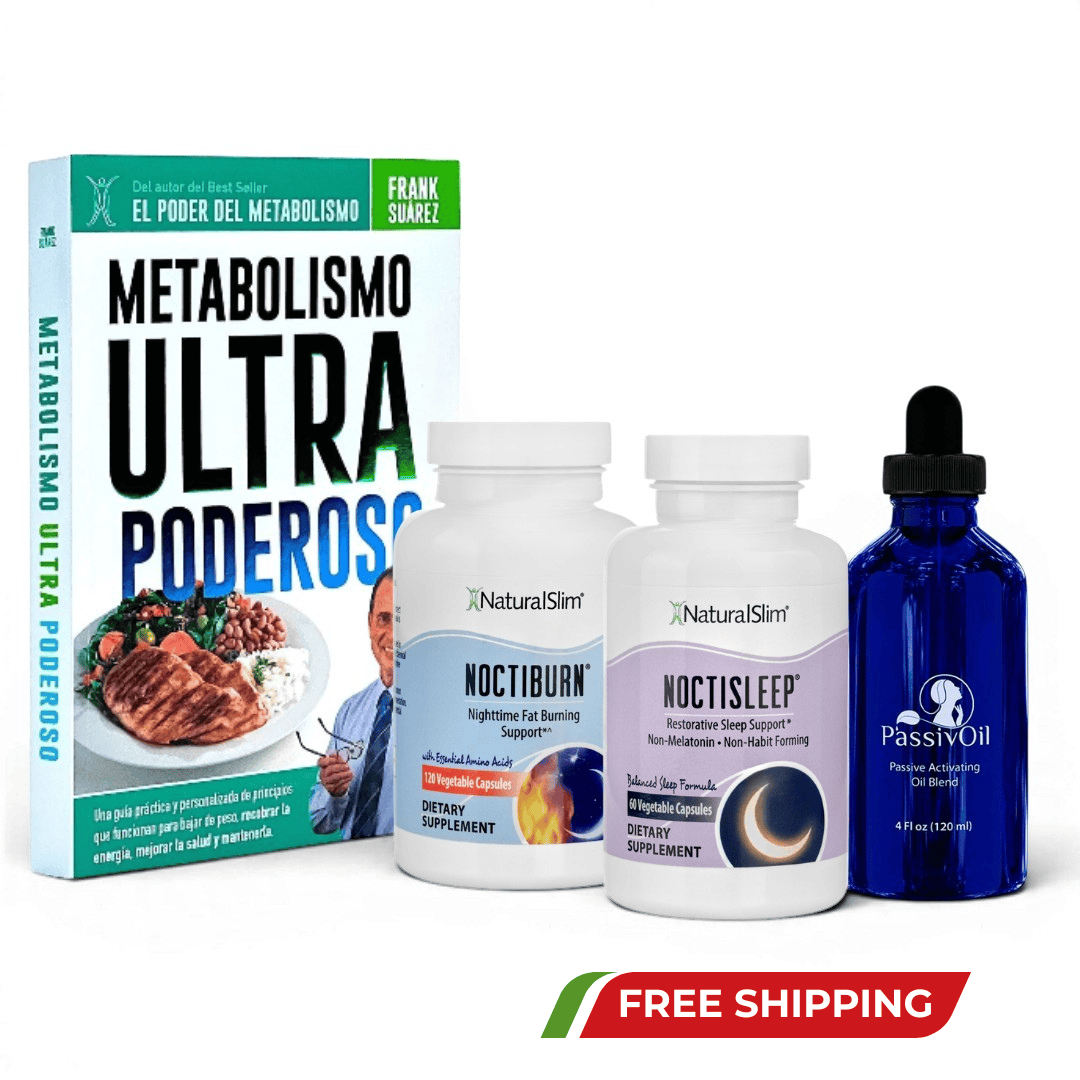 Kit+Libro NoctiKit | Envío GRATIS - NoctiBurn, NoctiSleep, PassivOil y Libro de Frank Suárez El-poder-del-metabolismo-frank-suarez adelgazar naturalmente metabolismotv unimetab candiseptic kit de candida mejorar el metabolismo y la salud
