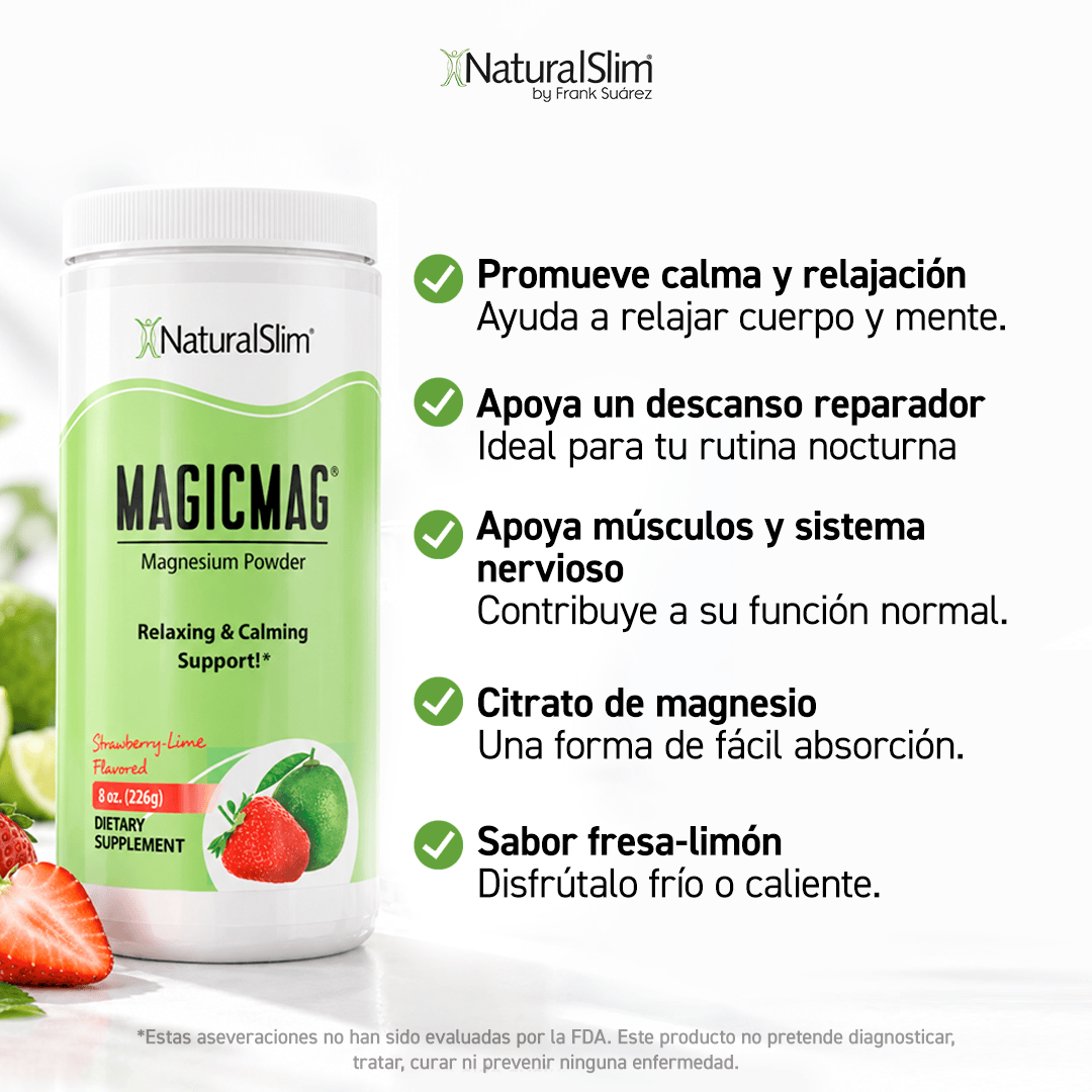MagicMag® - Anti-Stress Drink | Bebida de Citrato de Magnesio *Sabor Strawberry and Lime (Fresa y Lima) El-poder-del-metabolismo-frank-suarez adelgazar naturalmente metabolismotv unimetab candiseptic kit de candida mejorar el metabolismo y la salud