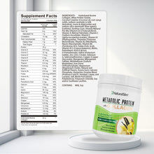 Cargar imagen en el visor de la galería, METABOLIC PROTEIN® with COLLAGEN - VANILLA | Batida de proteína de “whey” sabor Vainilla con Colágeno El-poder-del-metabolismo-frank-suarez adelgazar naturalmente metabolismotv unimetab candiseptic kit de candida mejorar el metabolismo y la salud