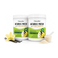 Cargar imagen en el visor de la galería, 2 METABOLIC PROTEIN™ COLLAGEN - VANILLA METABOLIC PROTEIN® with COLLAGEN - VANILLA | Batida de proteína de “whey” sabor Vainilla con Colágeno El-poder-del-metabolismo-frank-suarez adelgazar naturalmente metabolismotv unimetab candiseptic kit de candida mejorar el metabolismo y la salud