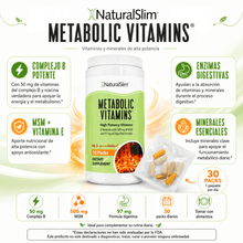Cargar imagen en el visor de la galería, Metabolic Vitamins® | Vitaminas Potentes | Multivitaminas y Minerales El-poder-del-metabolismo-frank-suarez adelgazar naturalmente metabolismotv unimetab candiseptic kit de candida mejorar el metabolismo y la salud