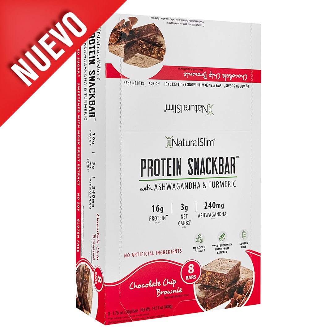 NaturalSlim® Protein Snackbar™ Chocolate Chip Brownie | Barras de proteína El-poder-del-metabolismo-frank-suarez adelgazar naturalmente metabolismotv unimetab candiseptic kit de candida mejorar el metabolismo y la salud