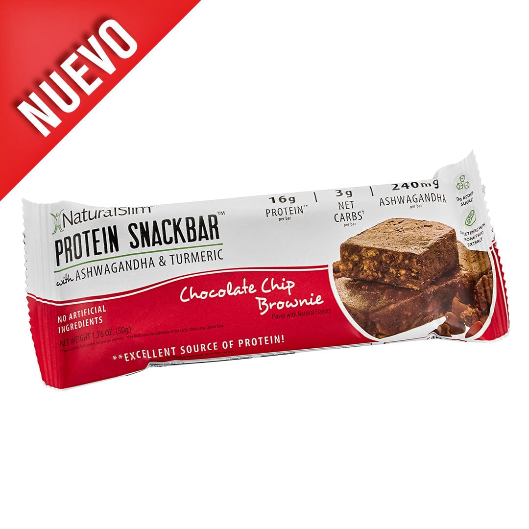 NaturalSlim® Protein Snackbar™ Chocolate Chip Brownie | Barras de proteína El-poder-del-metabolismo-frank-suarez adelgazar naturalmente metabolismotv unimetab candiseptic kit de candida mejorar el metabolismo y la salud
