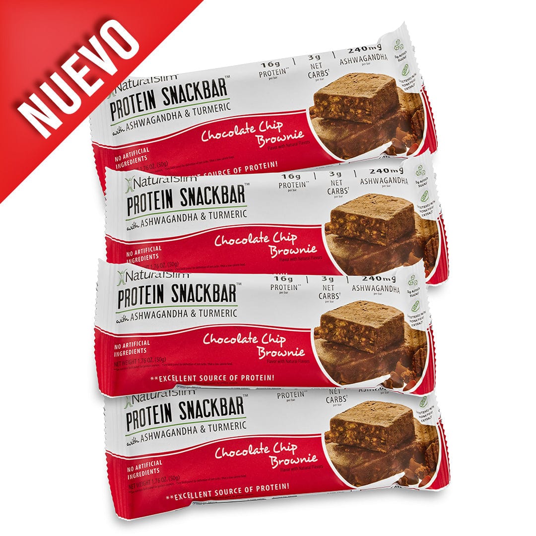 NaturalSlim® Protein Snackbar™ Chocolate Chip Brownie | Barras de proteína El-poder-del-metabolismo-frank-suarez adelgazar naturalmente metabolismotv unimetab candiseptic kit de candida mejorar el metabolismo y la salud