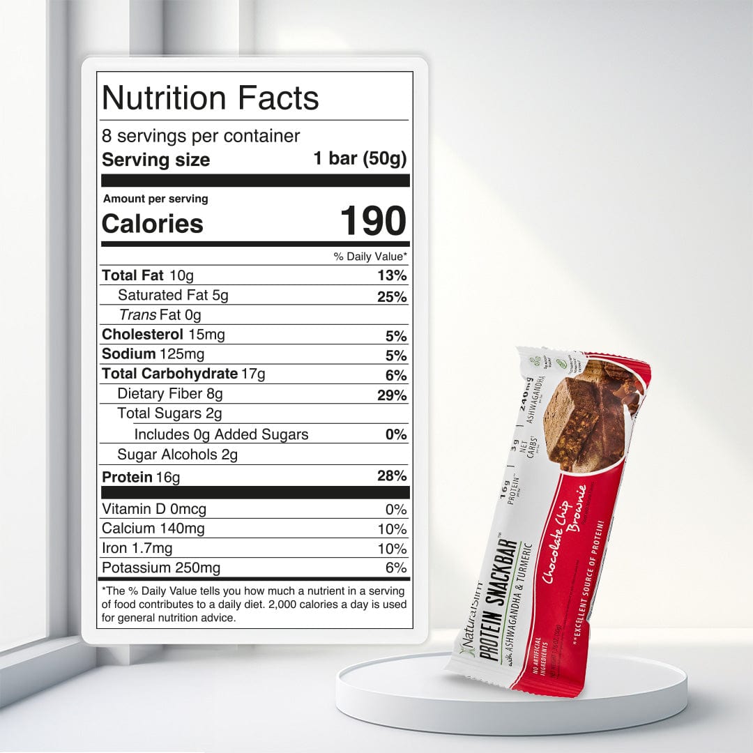NaturalSlim® Protein Snackbar™ Chocolate Chip Brownie | Barras de proteína El-poder-del-metabolismo-frank-suarez adelgazar naturalmente metabolismotv unimetab candiseptic kit de candida mejorar el metabolismo y la salud