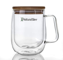 Cargar imagen en el visor de la galería, Taza para bebidas frías o calientes de NaturalSlim® | Double Wall Glass Mug El-poder-del-metabolismo-frank-suarez adelgazar naturalmente metabolismotv unimetab candiseptic kit de candida mejorar el metabolismo y la salud