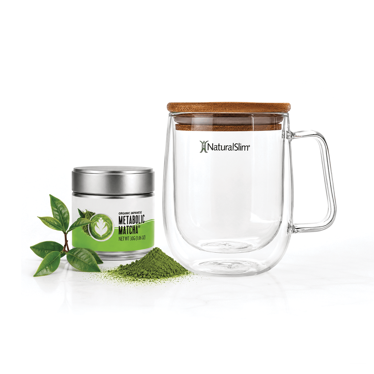 Taza para bebidas frías o calientes de NaturalSlim® | Double Wall Glass Mug El-poder-del-metabolismo-frank-suarez adelgazar naturalmente metabolismotv unimetab candiseptic kit de candida mejorar el metabolismo y la salud