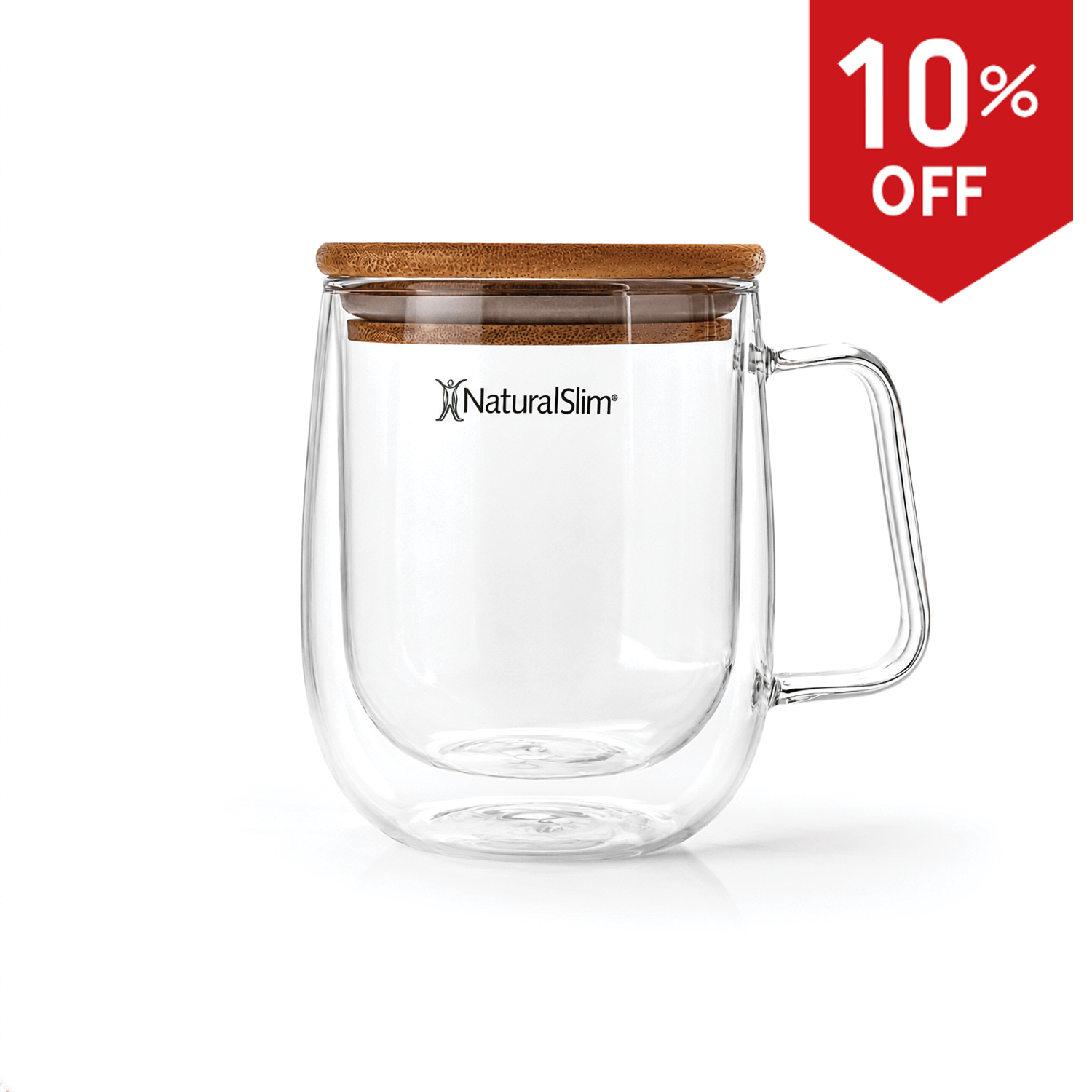 Taza para bebidas frías o calientes de NaturalSlim® | Double Wall Glass Mug El-poder-del-metabolismo-frank-suarez adelgazar naturalmente metabolismotv unimetab candiseptic kit de candida mejorar el metabolismo y la salud