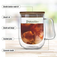 Cargar imagen en el visor de la galería, Taza para bebidas frías o calientes de NaturalSlim® | Double Wall Glass Mug El-poder-del-metabolismo-frank-suarez adelgazar naturalmente metabolismotv unimetab candiseptic kit de candida mejorar el metabolismo y la salud