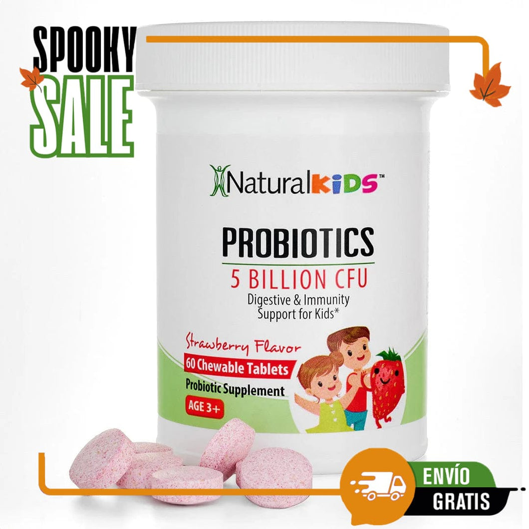 NaturalKids® PROBIOTICS™ | Probióticos en tableta masticable | Apoyo digestivo e inmunológico* para niños