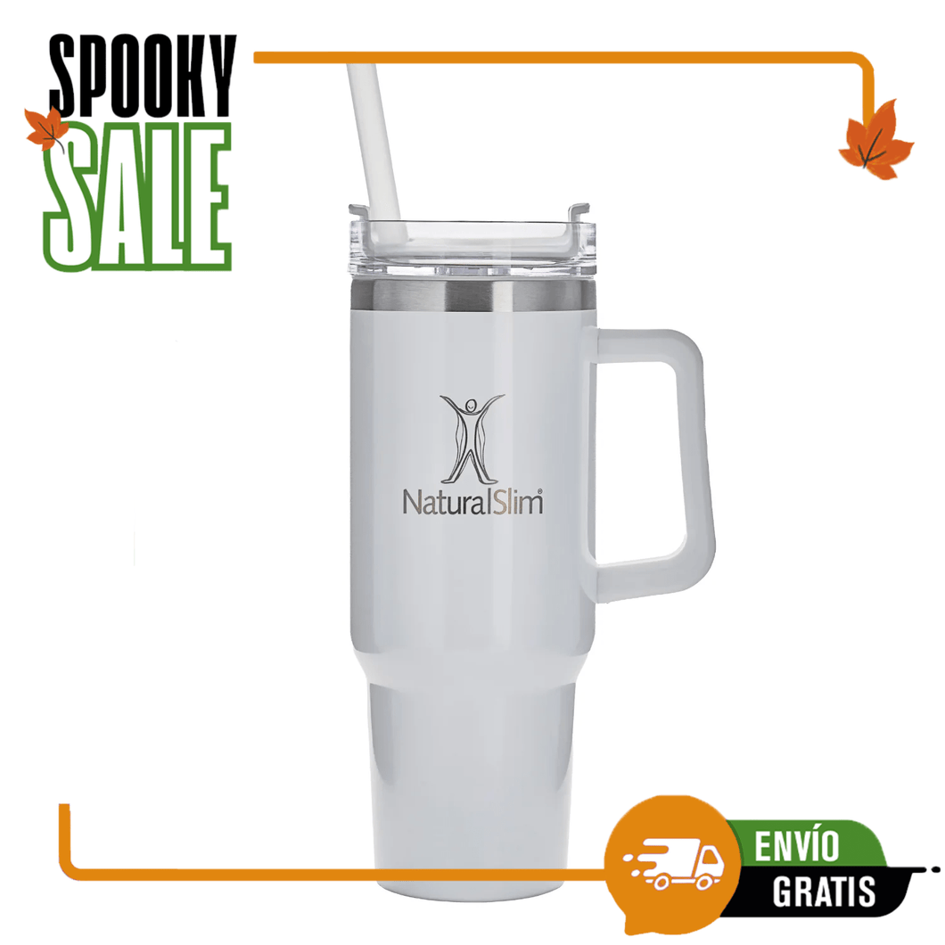 NaturalSlim® Tumbler (Limited Edition White) - Vaso térmico de acero inoxidable | 40 oz
