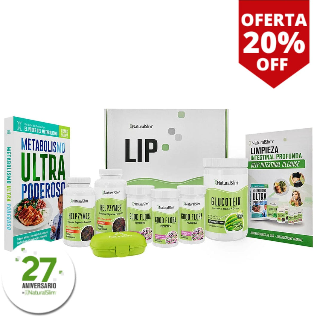 Kit Limpieza Intestinal Profunda | Envío GRATIS - Good Flora, Helpzymes, Glucotein, Folleto Educativo y Libro de Frank Suárez