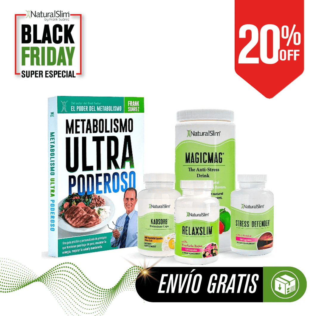 Kit Relax Anti-Estrés  | Envío GRATIS - MagicMag, Kadsorb, Stress Defender, RelaxSlim y Libro de Frank Suárez