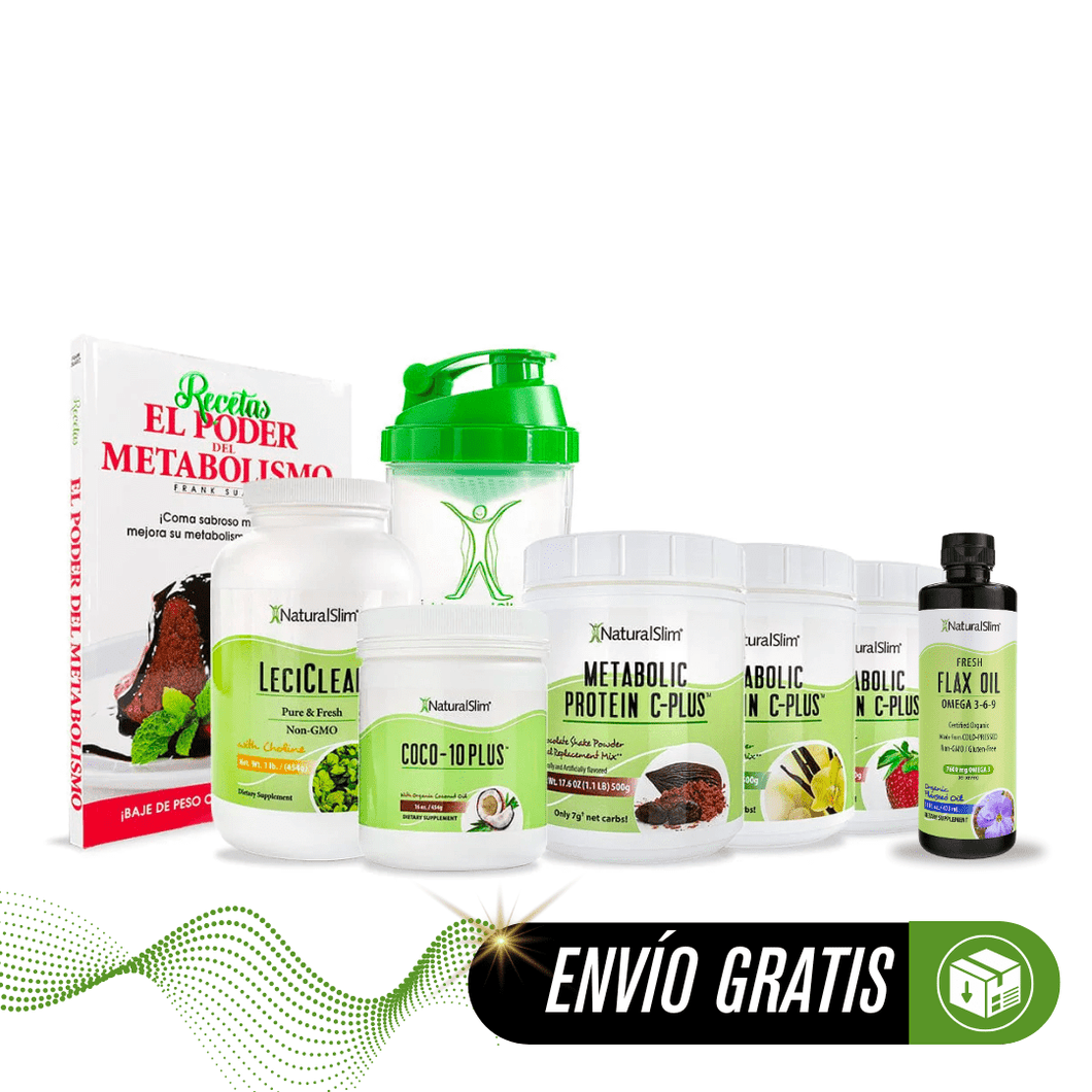 Kit Súper Batida Mañanera - C Plus - 3 Frascos de Batida, FlaxOil, Coco-10 Plus, LeciClean, Libro de Recetas + Shaker de Regalo | Envío GRATIS