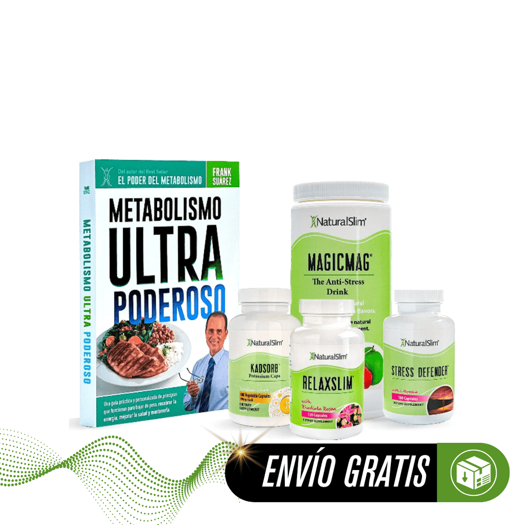 Kit Relax Anti-Estrés  | Envío GRATIS - MagicMag, Kadsorb, Stress Defender, RelaxSlim y Libro de Frank Suárez