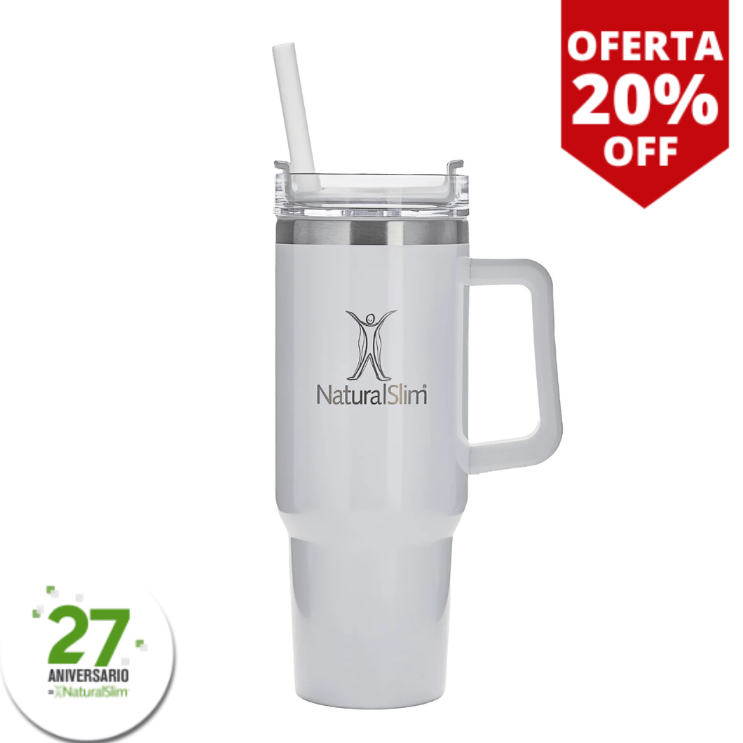 NaturalSlim® Tumbler (Limited Edition White) - Vaso térmico de acero inoxidable | 40 oz