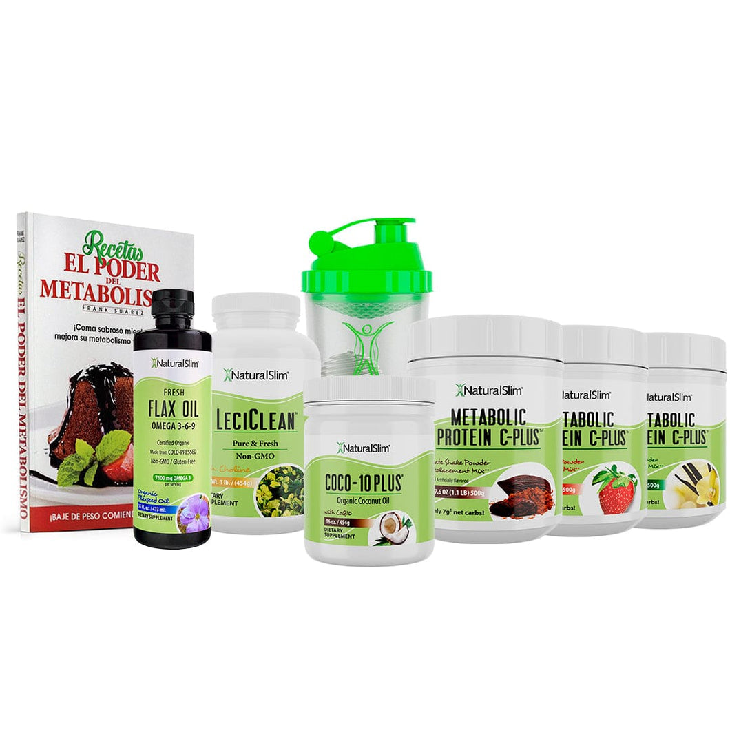 Kit Súper Batida Mañanera  C PLUS - 3 Frascos de Batida, Coco-10 Plus, FlaxOil, LeciClean, Libro de Recetas + Shaker de Regalo | Envío GRATIS