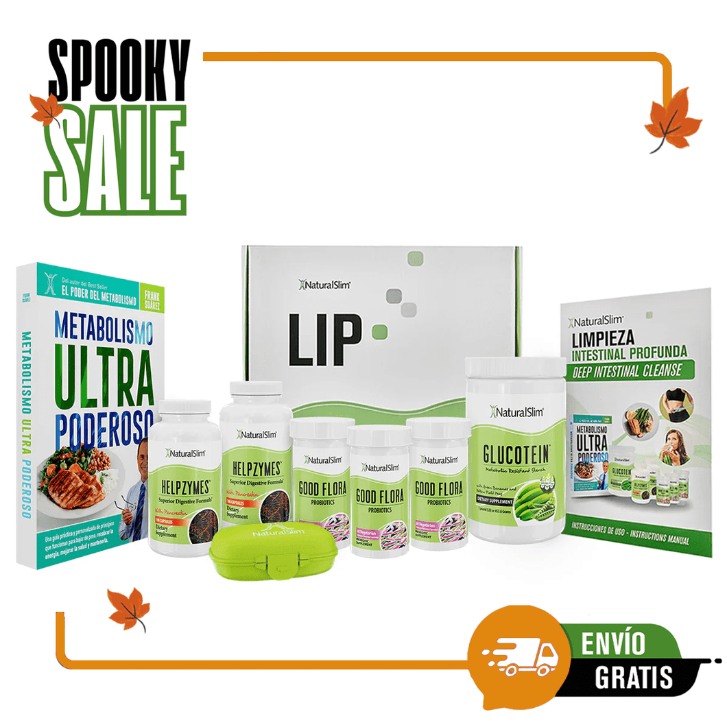 Kit Limpieza Intestinal Profunda | Envío GRATIS - Good Flora, Helpzymes, Glucotein, Folleto Educativo y Libro de Frank Suárez