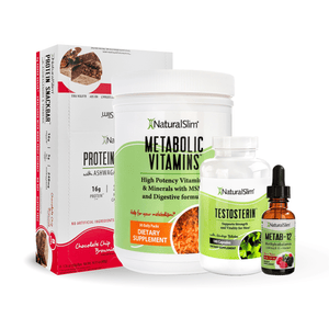 OFERTA Combo Energía Masculina: Testosterin, Metab-12, Metabolic Vitamins & Protein Snackbar Peanut-Butter-Chocolate| Envío GRATIS