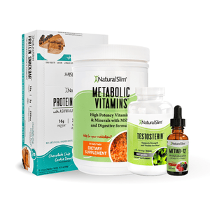 OFERTA Combo Energía Masculina: Testosterin, Metab-12, Metabolic Vitamins & Protein Snackbar Peanut-Butter-Chocolate| Envío GRATIS