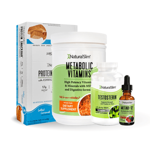 OFERTA Combo Energía Masculina: Testosterin, Metab-12, Metabolic Vitamins & Protein Snackbar Peanut-Butter-Chocolate| Envío GRATIS