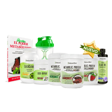 Cargar imagen en el visor de la galería, Kit Súper Batida Mañanera con Colágeno - 3 Frascos de Batida, Coco-10 Plus, FlaxOil, LeciClean, Libro de Recetas + Shaker de Regalo | Envío GRATIS
