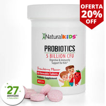 Cargar imagen en el visor de la galería, NaturalKids® PROBIOTICS™ | Probióticos en tableta masticable | Apoyo digestivo e inmunológico* para niños

