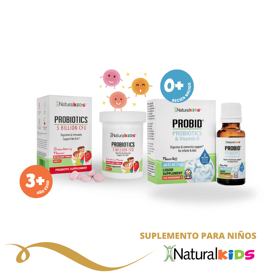 NaturalKids® PROBIOTICS™ & PROBID® Combo | Probióticos y Vitamina D | Apoyo digestivo e inmunológico* para niños