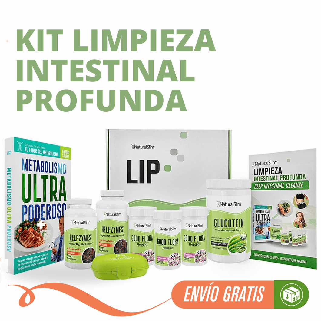 Kit Limpieza Intestinal Profunda | Envío GRATIS - Good Flora, Helpzymes, Glucotein, Folleto Educativo y Libro de Frank Suárez