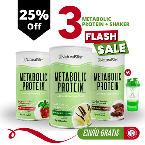 Combo 3 Frascos Metabolic Protein™  + Shaker | Envío GRATIS