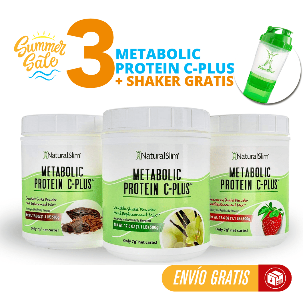 OFERTA: Combo 3 Frascos Metabolic Protein C-Plus™  | 3 Batidas + Shaker | Envío GRATIS