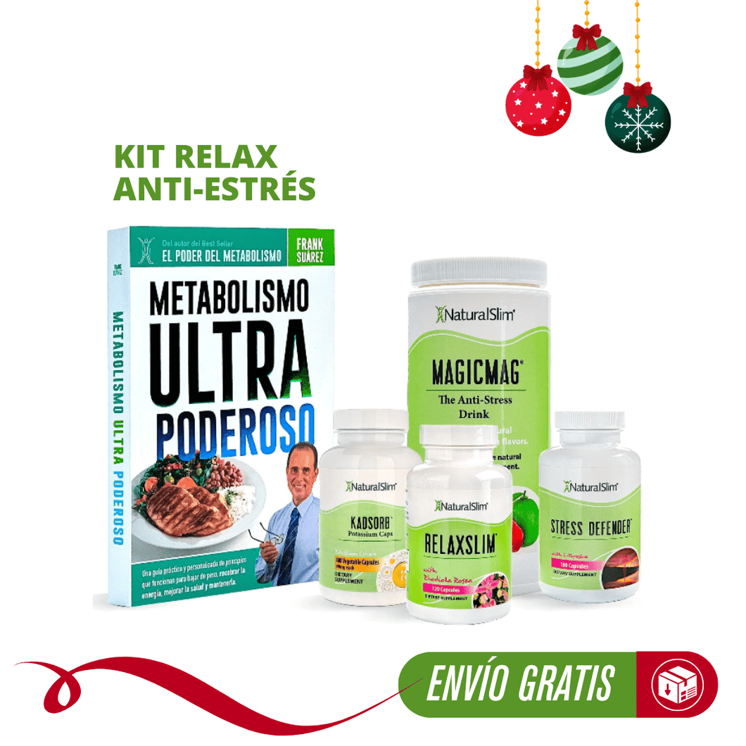 Kit Relax Anti-Estrés  | Envío GRATIS - MagicMag, Kadsorb, Stress Defender, RelaxSlim y Libro de Frank Suárez