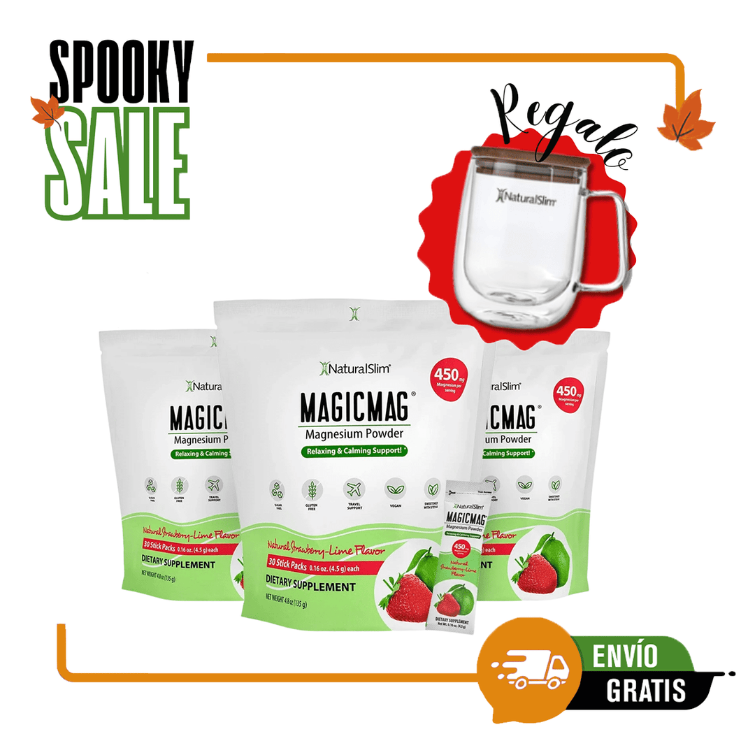 OFERTA 3 MagicMag® Stick Packs de 30 Unidades + Mug Gratis (Citrato de Magnesio)