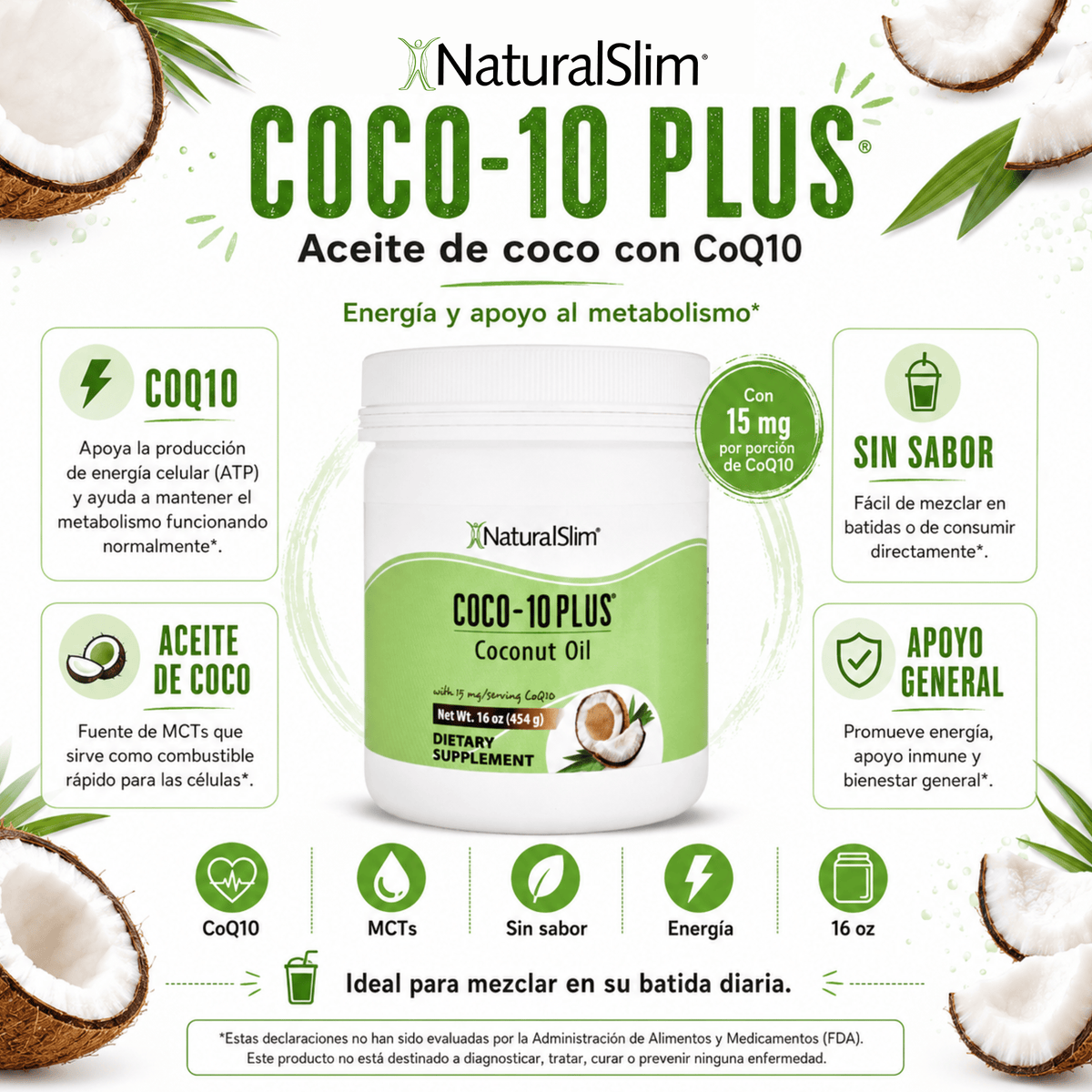 Coco-10 Plus® | Aceite de Coco con CoQ10 El-poder-del-metabolismo-frank-suarez adelgazar naturalmente metabolismotv unimetab candiseptic kit de candida mejorar el metabolismo y la salud
