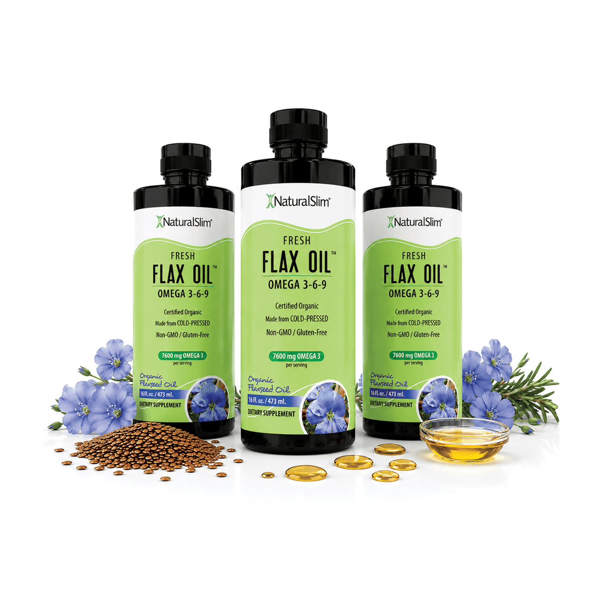 (3) Flax Oil Flax Oil | Aceite de Lino con Omega 3-6-9 - 7,600 mg de ácidos grasos OMEGA-3 por porción El-poder-del-metabolismo-frank-suarez adelgazar naturalmente metabolismotv unimetab candiseptic kit de candida mejorar el metabolismo y la salud