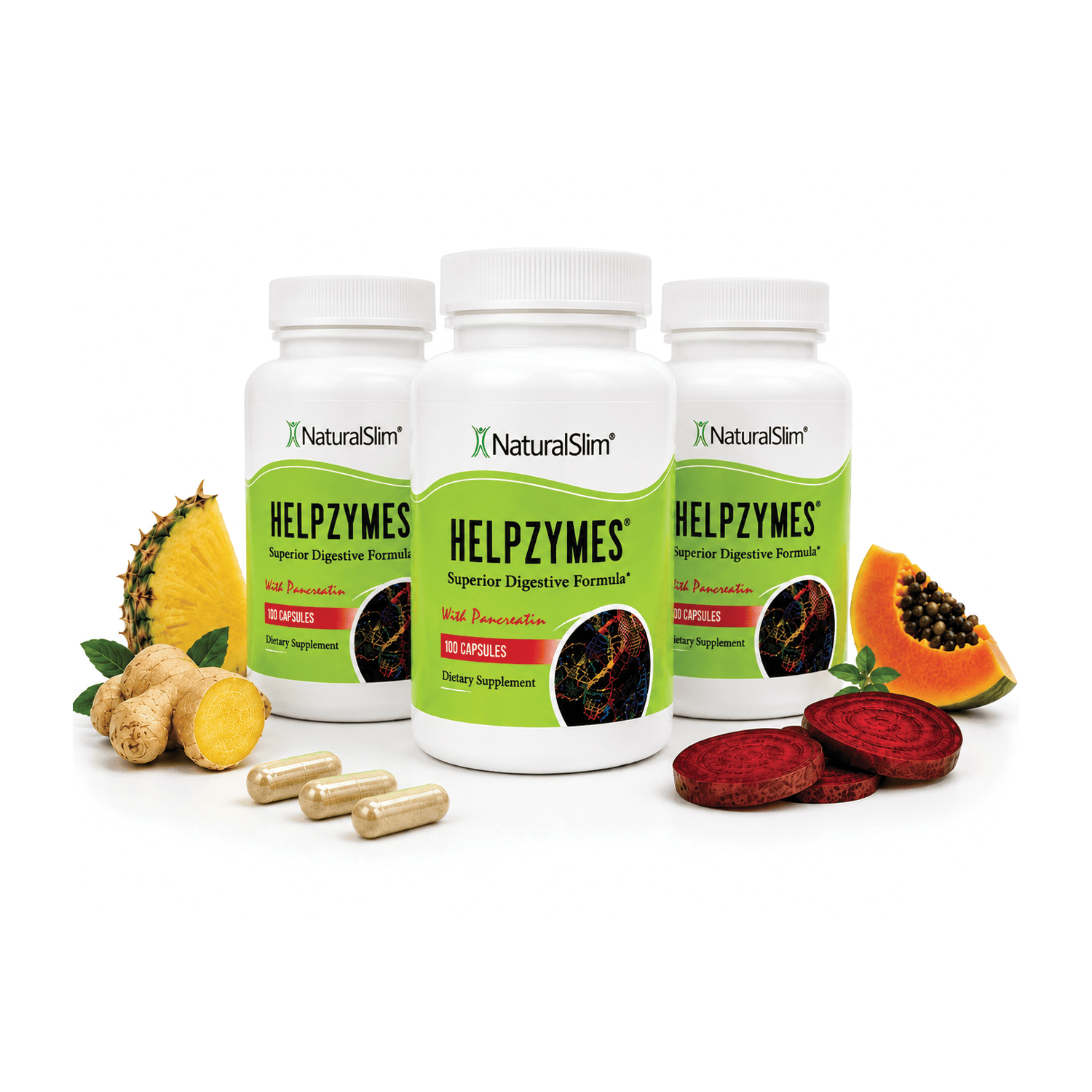 3 frascos Helpzymes Helpzymes® | Enzimas Digestivas El-poder-del-metabolismo-frank-suarez adelgazar naturalmente metabolismotv unimetab candiseptic kit de candida mejorar el metabolismo y la salud