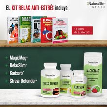 Cargar imagen en el visor de la galería, Kit+Libro Kit Relax Anti-Estrés  | Envío GRATIS - MagicMag, Kadsorb, Stress Defender, RelaxSlim y Libro de Frank Suárez El-poder-del-metabolismo-frank-suarez adelgazar naturalmente metabolismotv unimetab candiseptic kit de candida mejorar el metabolismo y la salud
