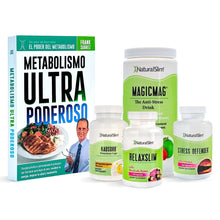 Cargar imagen en el visor de la galería, Kit+Libro Kit Relax Anti-Estrés  | Envío GRATIS - MagicMag, Kadsorb, Stress Defender, RelaxSlim y Libro de Frank Suárez El-poder-del-metabolismo-frank-suarez adelgazar naturalmente metabolismotv unimetab candiseptic kit de candida mejorar el metabolismo y la salud
