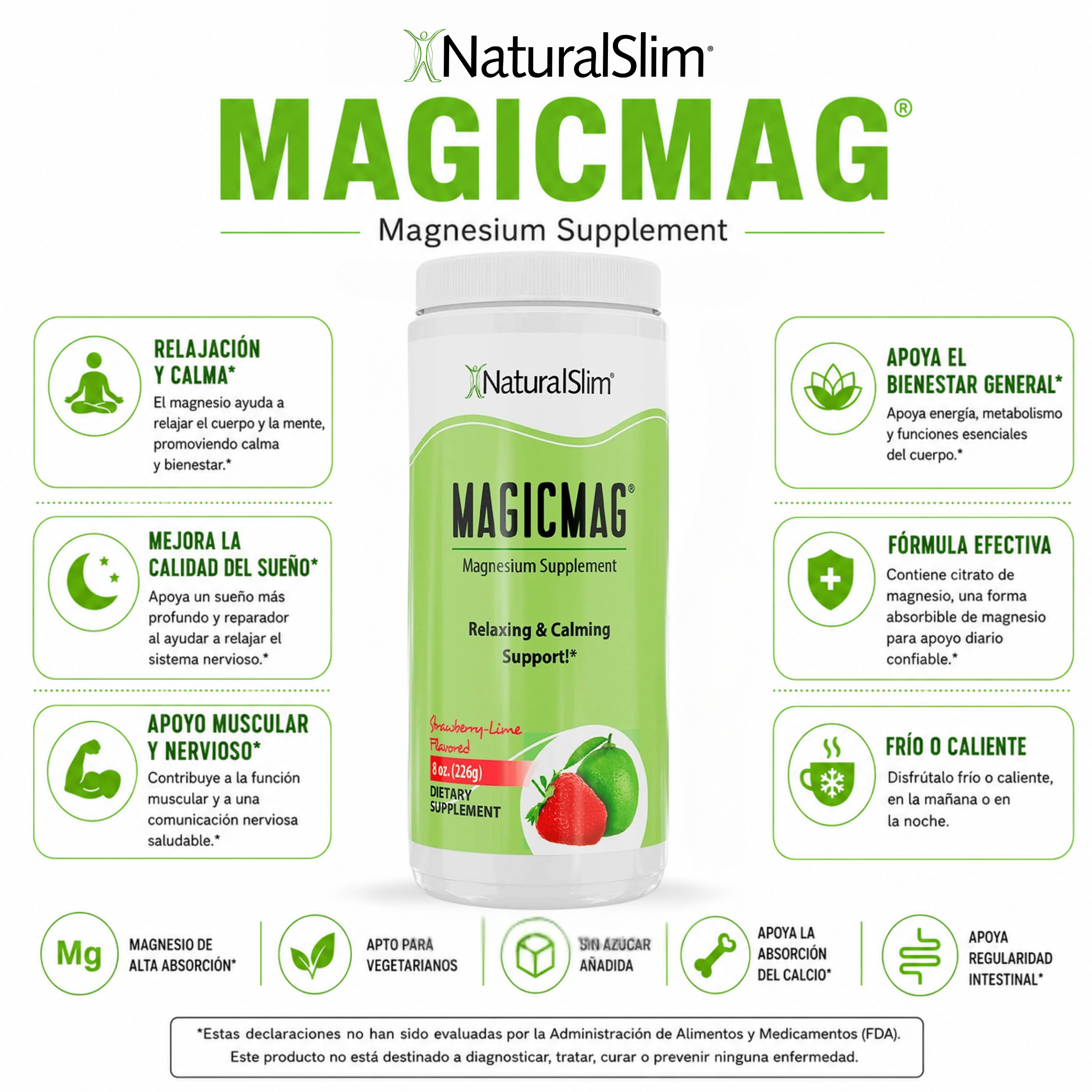MagicMag® - Anti-Stress Drink | Bebida de Citrato de Magnesio *Sabor Strawberry and Lime (Fresa y Lima) El-poder-del-metabolismo-frank-suarez adelgazar naturalmente metabolismotv unimetab candiseptic kit de candida mejorar el metabolismo y la salud