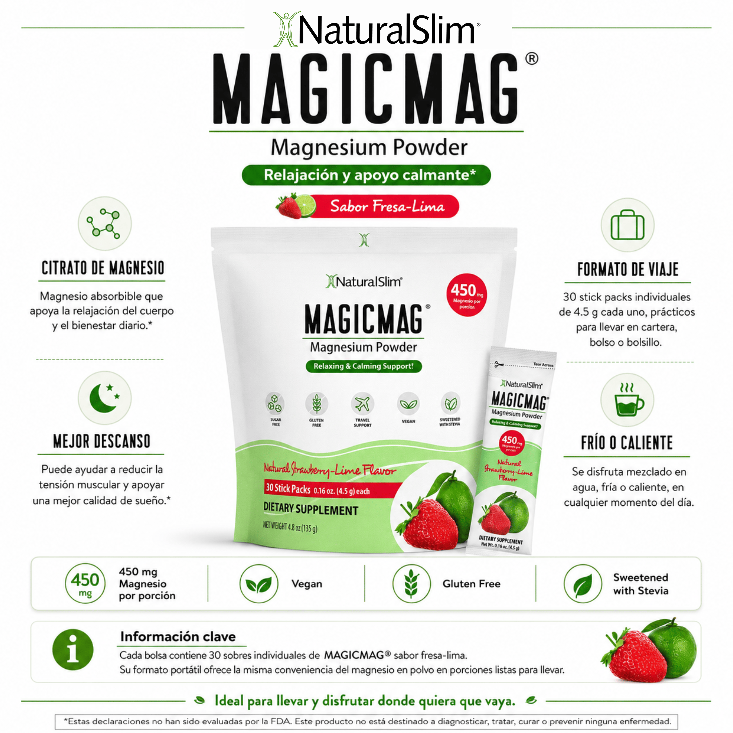 MagicMag® Stick Packs de 30 Unidades | Viaje-Travel | Fresa-Lima | Suplemento Citrato de Magnesio | Apoyo Relajante y Calmante* El-poder-del-metabolismo-frank-suarez adelgazar naturalmente metabolismotv unimetab candiseptic kit de candida mejorar el metabolismo y la salud
