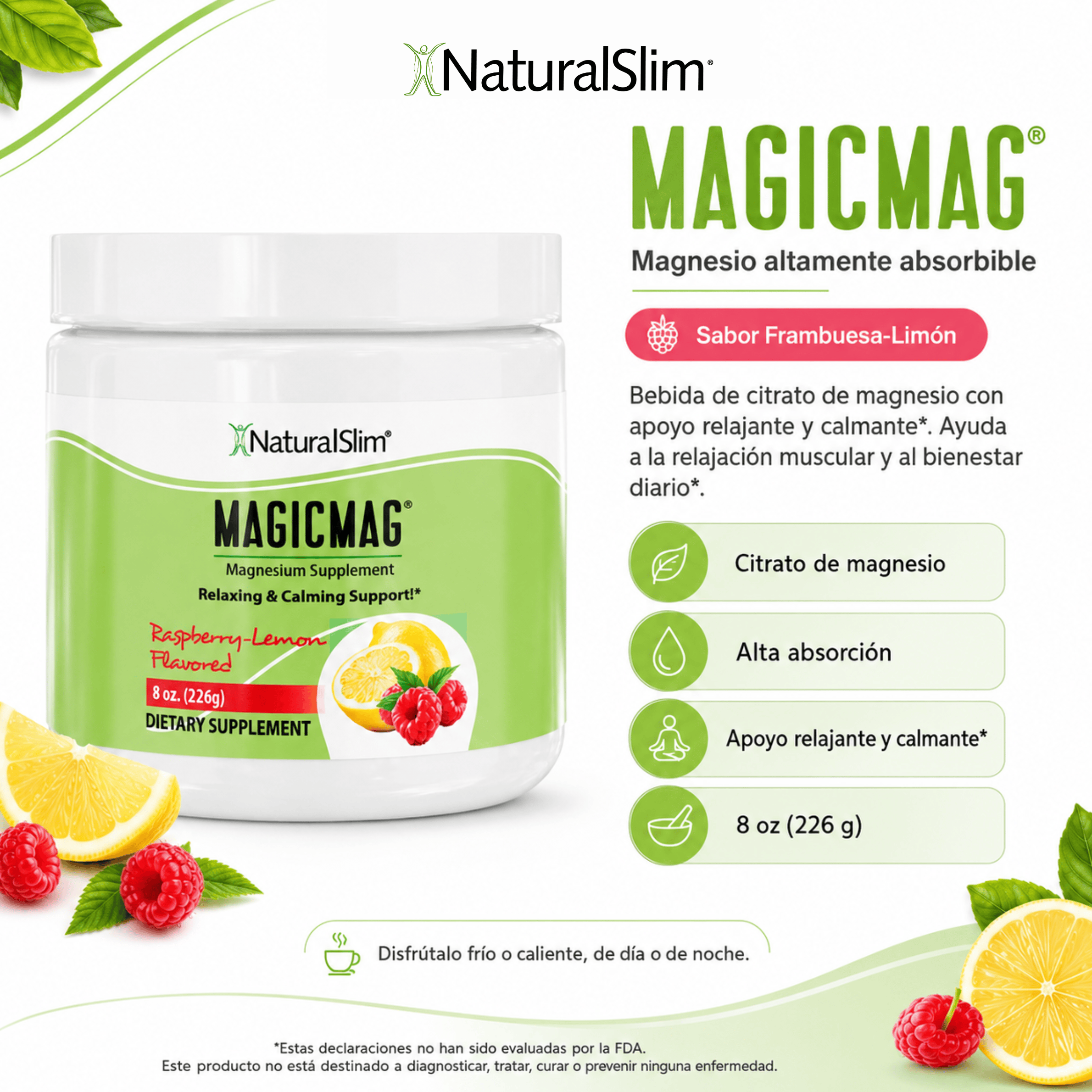 MagicMag® Raspberry-Lemon (Frambuesa-Limón) Anti-Stress Drink | Magnesio *Apoyo relajante y calmante El-poder-del-metabolismo-frank-suarez adelgazar naturalmente metabolismotv unimetab candiseptic kit de candida mejorar el metabolismo y la salud