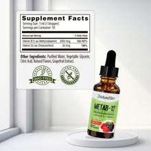 Cargar imagen en el visor de la galería, METAB-12® | Liquid Vitamin B-12 (methylcobalamin) + Vitamin D | Vitamina B-12 y D El-poder-del-metabolismo-frank-suarez adelgazar naturalmente metabolismotv unimetab candiseptic kit de candida mejorar el metabolismo y la salud
